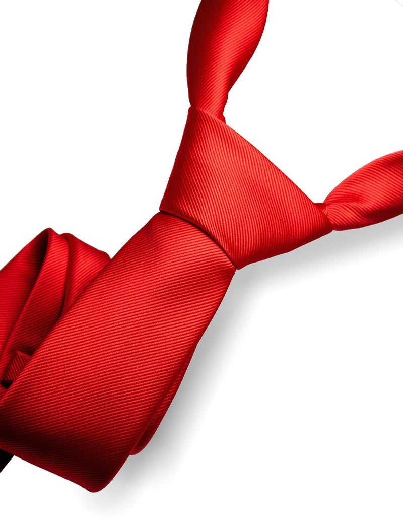 RBOCOTT Silk Red Tie Business Wedding Formal Necktie for Men (Red) - Image 2